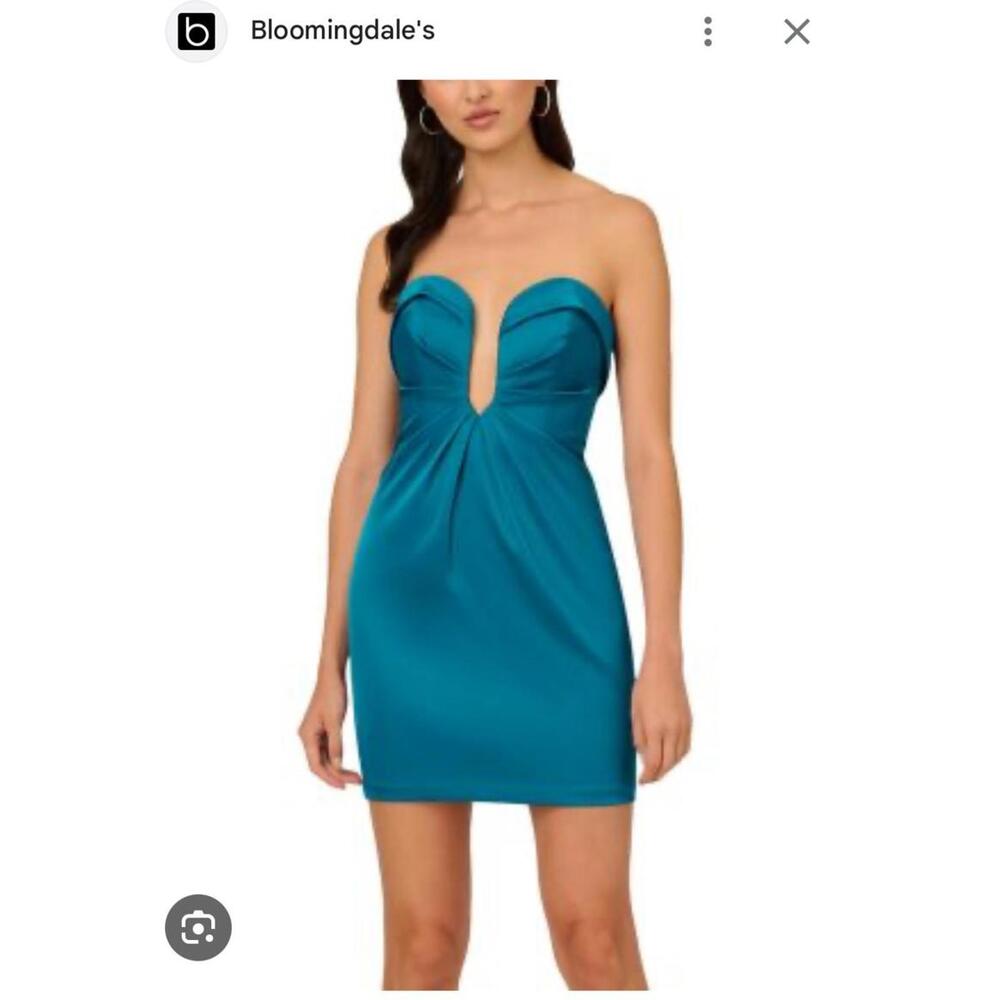 Brand New Liv Foster Stretch Satin Mini Dress – Size 6 (Dark Cyan) – Retail $245